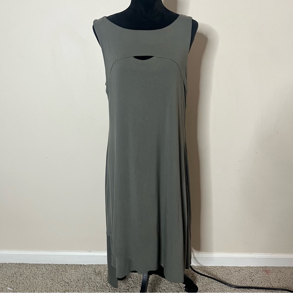 Stella Carakasi Women’s Green Sleeveless Keyhole Asymmetric Shift Dress Sz‎ M